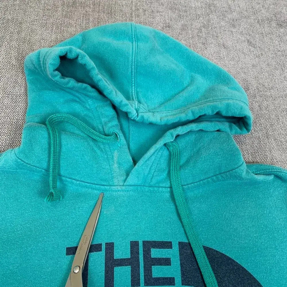The North Face blue hoodie spell out graphic pullover outdoor Small